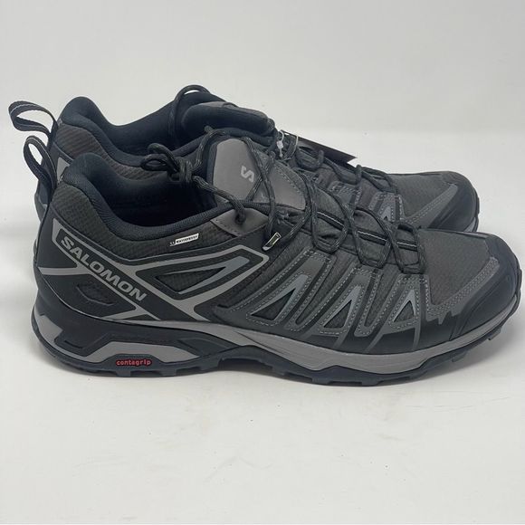 Salomon X Ultra Pioneer Shoes Mens 12.5 Black Gray Waterproof Hiking Trail New - Picture 2 of 14
